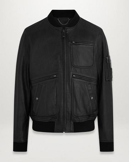 Veste Cuir Belstaff Homme Finsbury Noir Soldes CA2719408